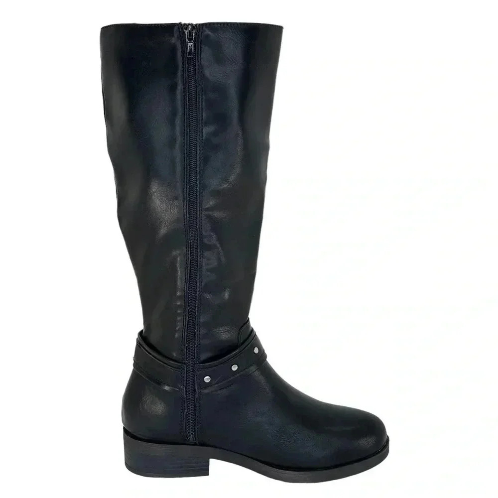 Madden Girl McKenzie Faux Leather Knee High Wide Calf Womens Boots Size 5M - Picture 4 of 10
